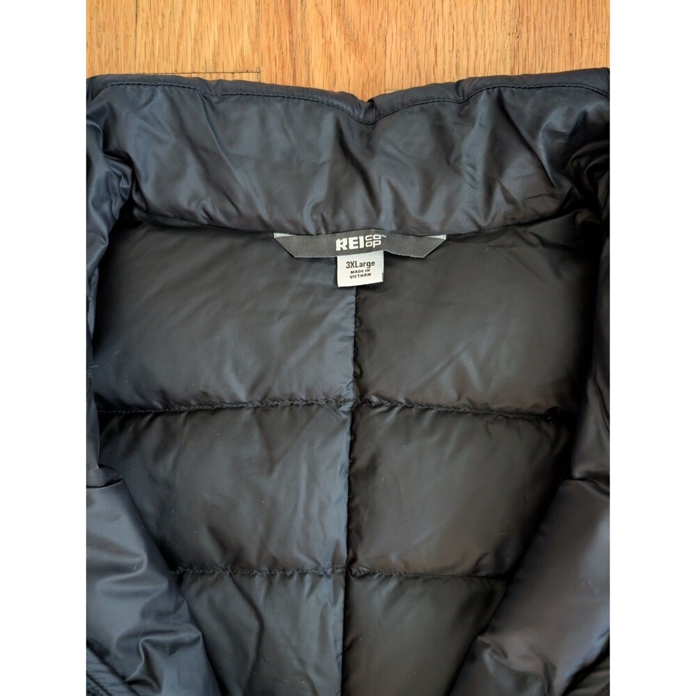 REI Co-op 650 Down Vest Mens 3XL XXXL Black Puffer Quilted Sleeveless Full Zip - Picture 6 of 12